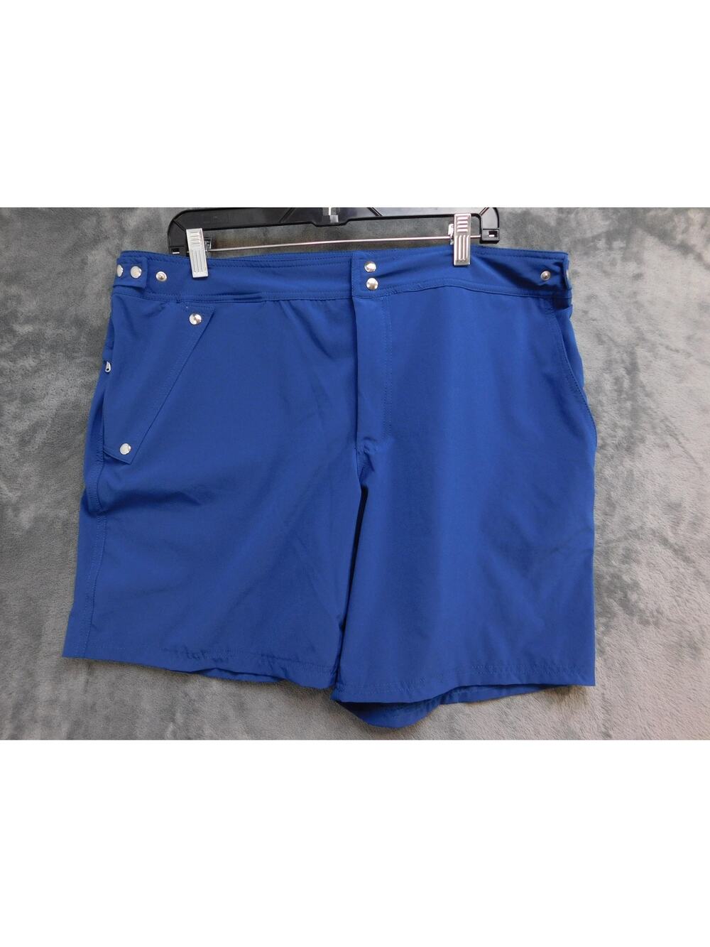 Aquanautia Swim Shorts Mens XL Blue Pockets Above-the-Knee Polyester Microfiber